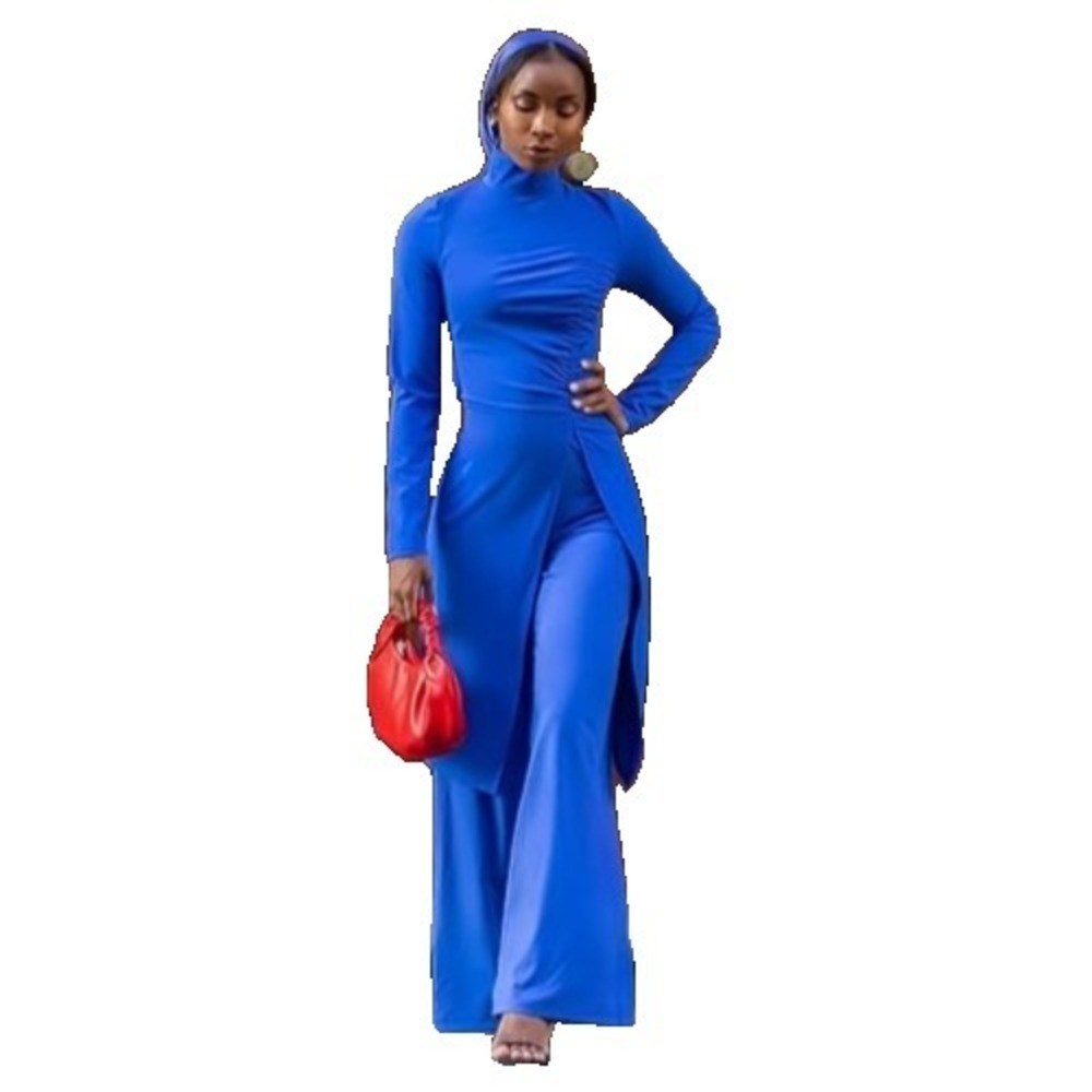 The Drop Long Sleeve Bodycon Tunic Womens S Stretchy Mockneck Sexy Side Slit